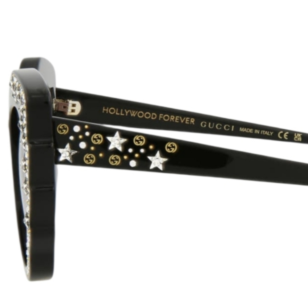 Gucci Designer Special Edition Black Hollywood Forever Sunglasses Pearl Diamond - Picture 15 of 16